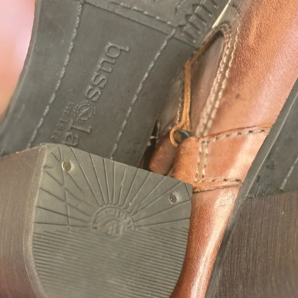 Gorgeous Lux Cognac Leather Bussola Brown Ankle Boots Size 38 (US 7) - Picture 15 of 16